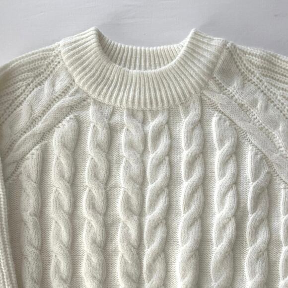 Free Assembly Cable Knit Sweater Womens Size 2XL Ivory Fisherman Chunky Soft - Picture 4 of 14